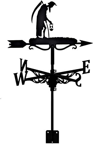 Veleta de metal para jardín, diseño de viejo, diseño del tiempo del padre, indicador de dirección del viento, decoración