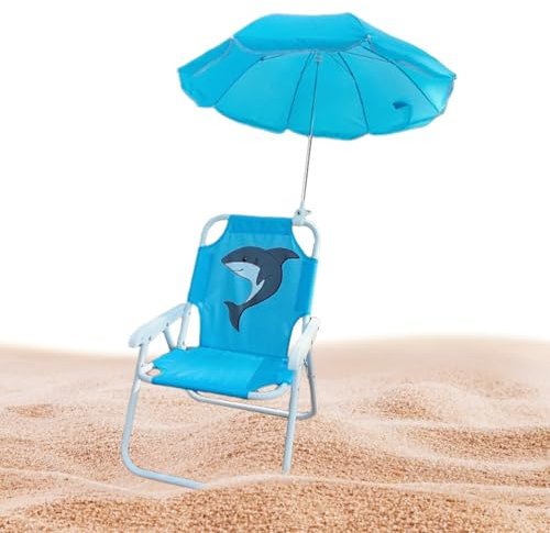 Genérico Silla de Playa con Sombrilla,Silla De con Sombrilla Incluida | Asiento De Resistente Al Viento con Parasol para Actividades Exteriores En Viajes Jardín