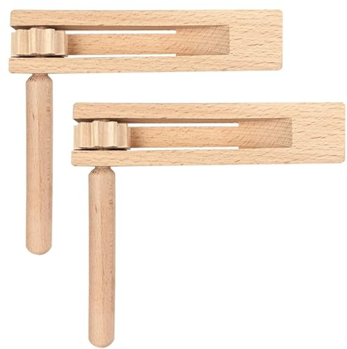 GERUI 2 carracas de madera para hacer ruidos, trinquete de madera, instrumento musical para niños, para competiciones deportivas, actuaciones de música, reuniones familiares, celebraciones, reuniones