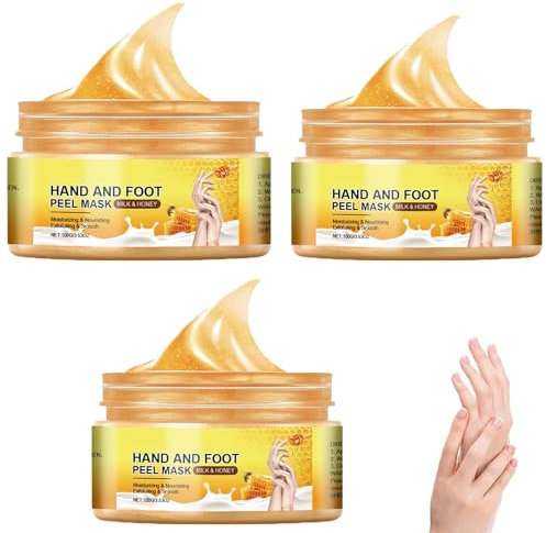 Milk Honey Hand Mask Wax - Hydrating Peel Off 𝙃𝙖𝙣𝙙 Wax 𝙈𝙖𝙨𝙠 Nourishing Exfoliating Repair Dry Rough Cracked Skin Hands Care, Exfoliating 𝙃𝙖𝙣𝙙 Peeling 𝙈𝙖𝙨𝙠 (2PCS)