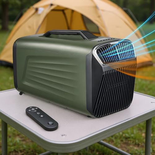 moupeaktain Aire Acondicionado Portatil De 5400BTU / 5600BTU para Acampar Al Aire Libre, Air Conditioner con 1500 W De Potencia, para Tiendas De Campaña, Autocaravanas O Uso Doméstico,Green