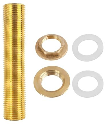 Taicols Messing Schottverschraubung G3/4, Schlauchverschraubung mit Silikondichtung, Regentonnenverschraubung, für Wassertanks und Wasserhähne, Messing Tankdurchführung für Öffnungen 26-33mm (G3/4)