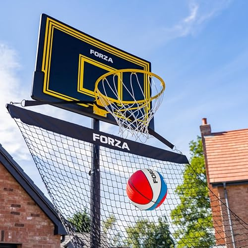 FORZA Basketnät Solo Return | Bärbart basketnät för individuell skjutförmåga – Hållbart väderbeständigt nät med bärpåse och sandpåsar – Passar de flesta korgar