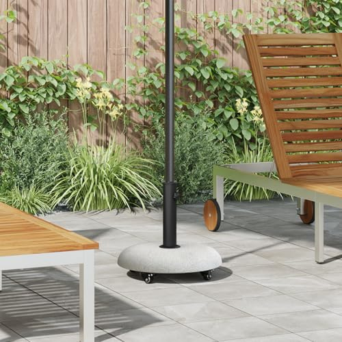 Générique Base de parasol sur roulettes pour poteaux de 37/42/52/58mm en béton gris clair.,Pelouses & jardins,Vie en extérieur,Accessoires pour parasols & voiles d'ombrage,Gris clair,21.75 KG,42007324