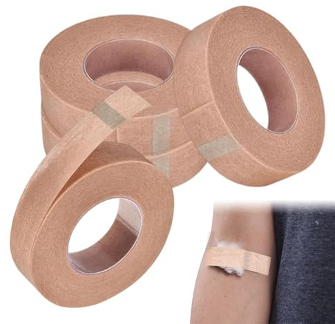 4Rolls Micropore Tape, Skin Friendly Material Nose Tape After Rhinoplasty | Flexible Paper Tape Medical, Micropore Surgical Tape Self Adhesive Skin Tape for Wound Injuries Swelling (1.25cm x 9.14m)
