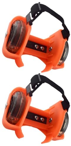 Leuchtende Kinder Rollschuhe mit Verstellbarem Fersenrad aus PVC Orange | 1 Paar, Tragbare Schuhrollen für Spielzubehör, Dekoratives Design mit Auffälliger Leuchtoptik
