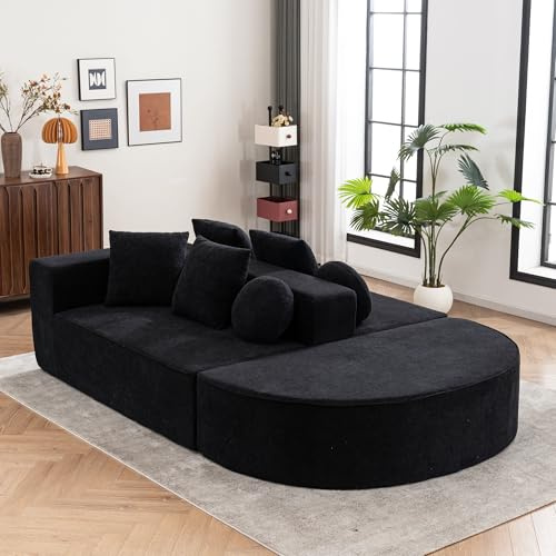 Generisch Modulares Schlafsofa ohne Montage – Luxus Chenille-Stoff mit Vollschaum-Komfort für Wohnzimmer & Gästezimmer | 72h-Entfaltung, hautfreundlich, segmentiertes Wolkendesign