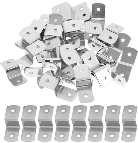 CLISPEED Clip per Tela a Forma di Z in Ferro Resistente 100 Pezzi Staffa di Fissaggio per Cornici e Piani di Tavoli Uso per Scaffali e Scrivanie