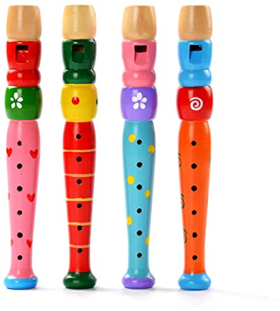 Flauto corto in legno per bambini, strumento a vento in legno, educazione precoce, musica, suono, giocattolo, flauto a 6 fori