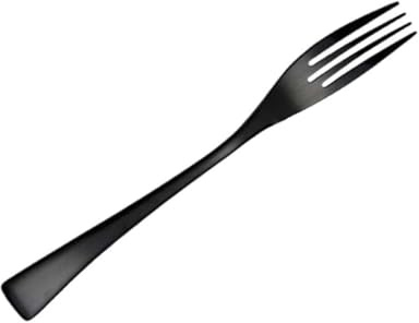 SHINEOFI Tenedor de Mesa Negro de Acero Inoxidable para Vajilla Occidental, Tenedor para Servir Comida y Cena, Utensilio Resistente para Hogar, Restaurante y Oficina