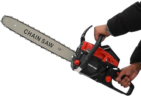 Fyssnn 52cc/58cc Petrol Chainsaw, Top Handle Wood Saw with 2-Stroke Engine & Fuel Mixing Bottle, 18''/20'' Chain Saw for Tree Pruning, Logging, Firewood Cutting, Gardening, DIY (18''-58cc)