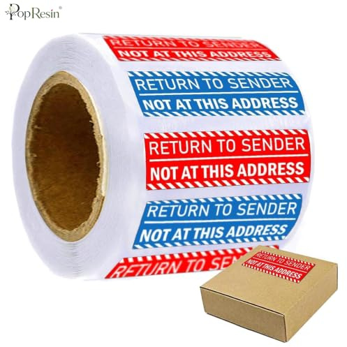 500Pcs Return to Sender Not at This Address Stickers Address Reminder Label | 1x3 Inch elf Adhesive Transport Cargo Sticker for Small Business Envelop Box Cartons Shipping Stickers,House Mail