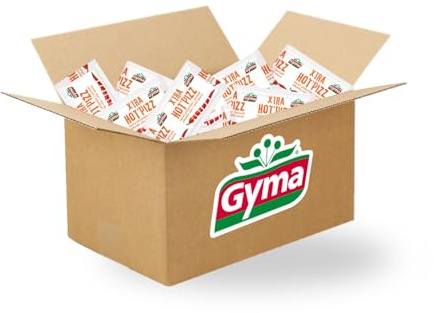 GYMA - 100 sticks de sauce pimentée Hot Pizza - Doses de 4 ml | Idéal restauration, food truck, snack, hôtel - Pratique pour pique-nique, lunch box, repas à emporter et camping - à déguster