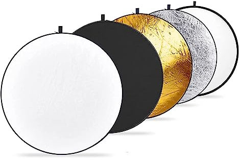 NEEWER 43 Inch/110 Centimeter Light Reflector Light Diffuser 5 in 1 Collapsible Multi Disc with Bag - Translucent, Silver, Gold, White, and Black for Studio Photography Lighting and Outdoor Lighting