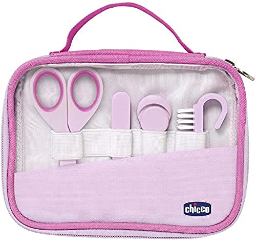Chicco Maniküre-Set für Mädchen, mit Schere, Nagelfeile aus Karton, Nagelknipser, Nagelbürste, Geschenkidee für Mädchen, rosa, 0 Monate+