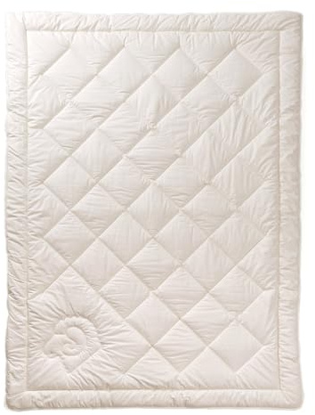 Öko Planet Bettdecke Medium mit Schafwoll-Füllung 135x200 cm, Ganzjahresdecke mit Bio Baumwollbezug, Verschiedene Größen