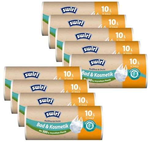 9x Swirl Tragegriff Müllbeutel 10L (37 stk./Rolle)