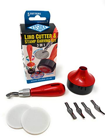 Essdee L5B2D Lino Cutter & Stamp Kit 3 in 1, Multicoloured, 65, 137, 60