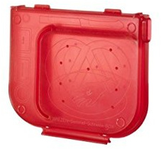 metakreon Brezen-Schneidebox (rot) inkl. Messer/Kunststoffmesser - Brezel-Schneidebox - Brezelschneide - Schneidehilfe
