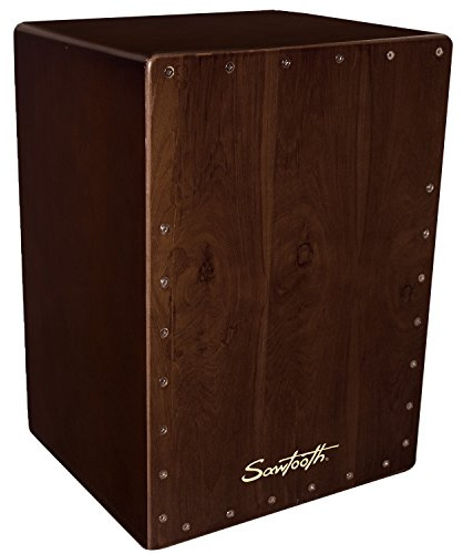 Sawtooth Chocolate Satin Hand Stained Large Cajon Percussion Box
