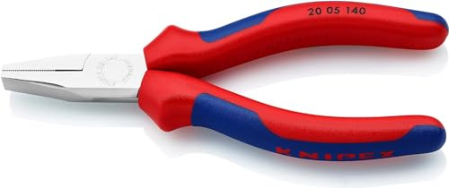 Knipex 20 05 140 Flat Nose Pliers 5,51 with soft handle chrome plated