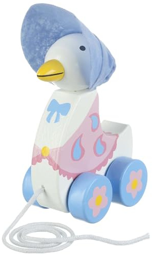 Orange Tree Toys - Official Licensed Peter Rabbit Gifts: Jemima Puddleduck Pull Along, Wooden Early Development & Activity Toy for Baby Girl or Toddler Boy, First Birthday Gift