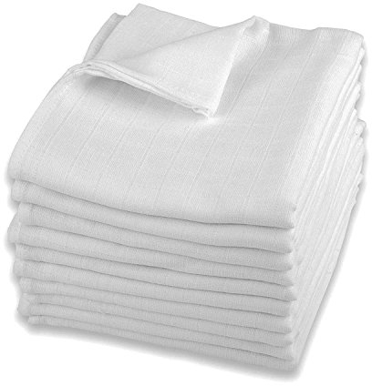 20 Stück - Stoffwindeln Stoffwindel Windeln Windel Mullwindeln Spucktücher Spucktuch 60x80cm WEISS