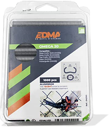 Agrafe Omega 20, Aluminium, Coque de 1000