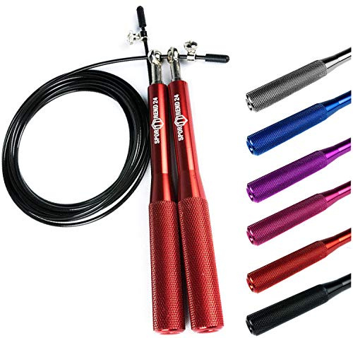 Sporttrend 24® Springseil mit Kugelgelenk und Längen verstellbar in verschiedenen Farben | Speed Jump Rope, Stahlseil zum Boxen, Ausdauertraining