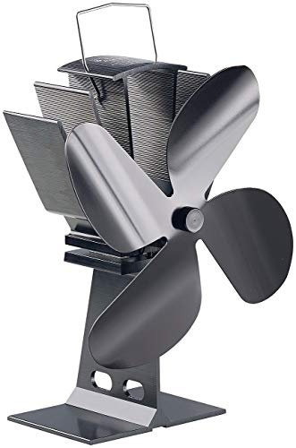 Carlo Milano Kaminlüfter: Stromloser Kaminofen-Ventilator mit 4 Lüfter-Blättern, für 65-345 °C (Ventilator für Ofen, für Holzofen, Heiz)