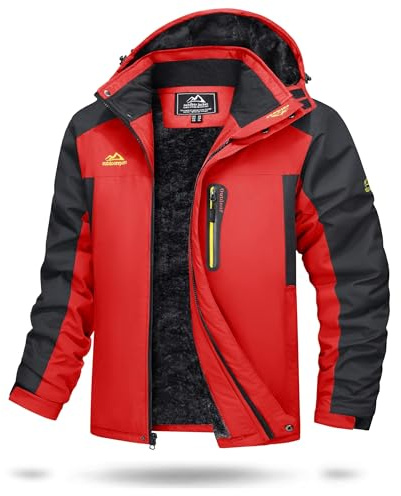 TACVASEN Skiing Jacket for Men Winter Fleece Jackets Outdoor Thermal Coat