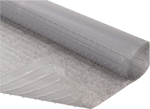 RESILIA Deep-Pile Carpet Runner - Plastic Vinyl Carpet & Rug Protector, Waterproof Clear Vinyl Floor Runners, 36 Inches Wide x 12 Feet Long, Made in The USA