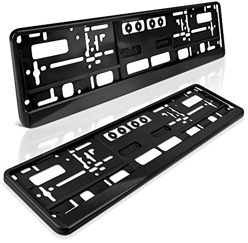 schildEVO 2 Kennzeichenhalter | 520 x 110 mm | SCHWARZ | Auto PKW Kfz | Nummernschildhalter | Kennzeichenverstärker | DHL-Versand