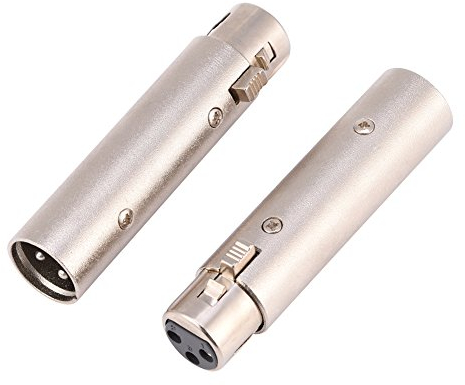 Lazmin 2 Stücke 3-Pin XLR Stecker auf Buchse Audio-Mikrofon Mic Verlängerungsadapter Gender Changer Koppler