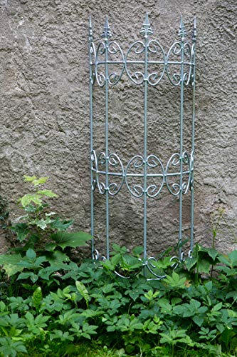 KUHEIGA Rankgitter Metall Zink, Höhe: 120cm, Rankgerüst Metall, Rankhilfer halbrund