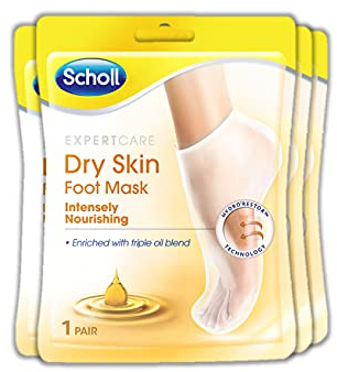 Dr. Scholl’s Intensely Nourishing Foot Moisturiser Mask for Extra Dry Skin - Soft & Smooth Feet in Only 20 Minutes, Triple Oil Blend with Avocado, Argan and Jojoba, Easy to Use, Non-Greasy, Pack of 6