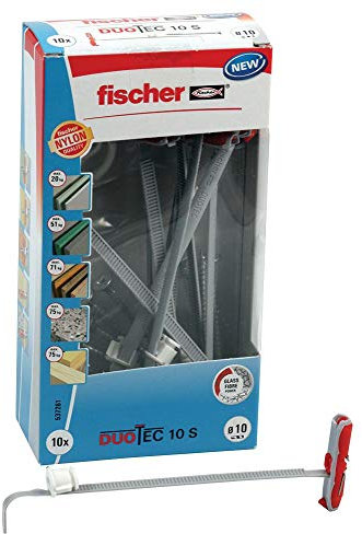 Duotec Gipskartondübel + Schraube (Pk10), Außenlänge 70 mm, Befestigungsmaterial Nylon (Polyamid), Produktreihe Fischer Dübel - Duotec Gipskartondübel, Gewindegröße - metrisch 5 mm, Befestigungen & H