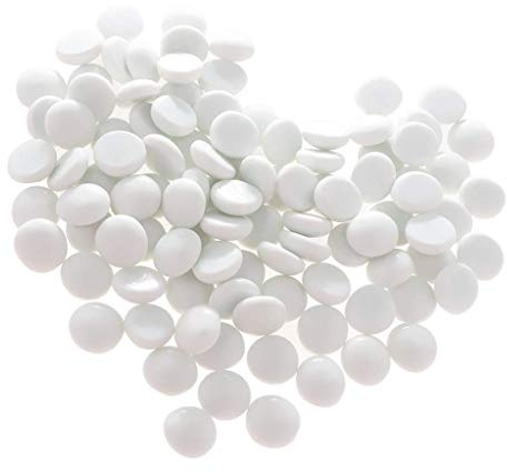 Tubayia - 100 ciottoli in vetro per decorazione fai da te (bianco crema)