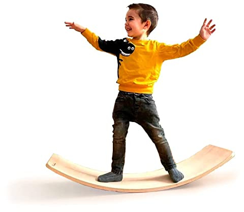 TWR ONLY WOOD Tabla Curva Montessori de Madera con Certificado CE-Fabricación Propia en España-Natural o barnizada