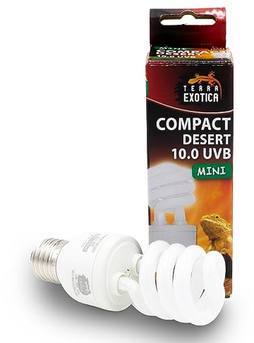 Compact Mini Desert 10.0 UVB UVB 13 Watt Vollspektrum Tageslichtlampe | Leistungsstarke 13-Watt-UVB-Lampe für Wüstenreptilien – unterstützt Vitamin-D3-Synthese und Kalziumstoffwechsel.
