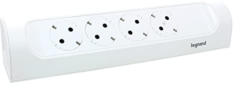 LEGRAND, perfekt passform hörngrenuttag, flera uttag, 45°vinklad, 4-vägs uttag, vägg- och bordsmontering, utan kabel, ultravit, 694503