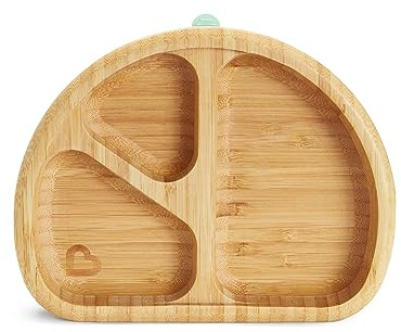 Munchkin® Bambou™ - Plato de succión dividido, vajilla de bambú ecológica para bebés y niños pequeños