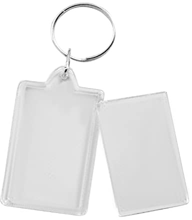 100 Pièces Porte-clés Cadre Photo En Acrylique, Porte-clés Rectangulaire Transparent En Acrylique Portable Double Face Vierge Avec Insertion De Photo Pour Bureau, école De Commerce