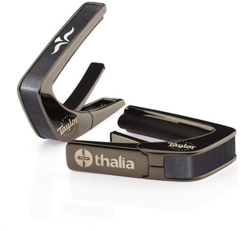 Taylor by THALIA Kapodaster mit schwarzem Chrom-Finish, 600er-Serie, Ebenholz mit Perlmutt Wings Griffbrett-Marker