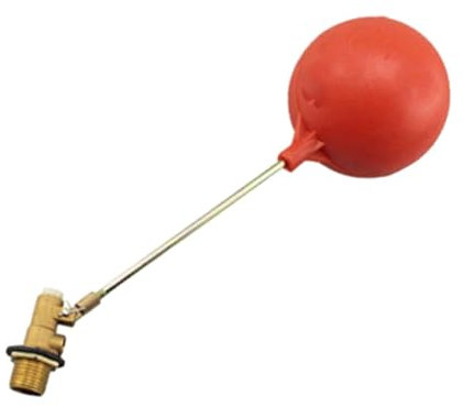 Folpus Water Tank Float Valve, Floating Ball Valve, Automatic Fill Shut Off Switch, Brass Float Valve for Storage Tanks, Pools, Ponds, Red, 0.75 inch DN20