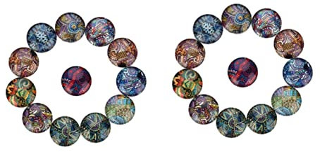 EXCEART 40stücke Geometrische Glas-patch Schmuckzubehör Gemstone Paste Für Kreative Bastelprojekte Runde Flachrücken Für Ohrringe Und Dekorationen Gemischte Farben