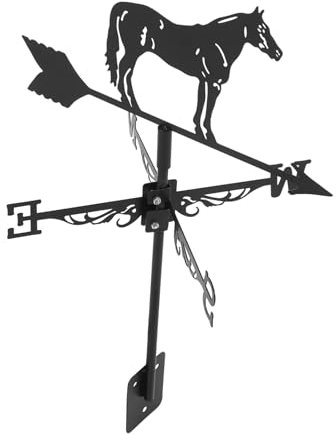 Sosoport Girouette Fer Rétro Outil De Mesure du Vent pour Jardin Décor Extérieur Piquet De Cour Ornements Fer Forgé