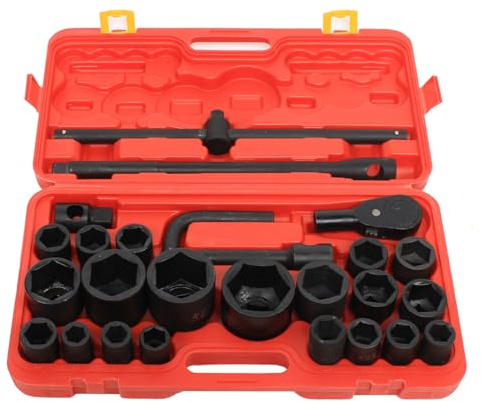 Juego de llaves de vaso profesionales para camiones, 26 unidades de 3/4 pulgadas + 1 pulgada 21-65 mm