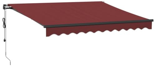 vidaXL Gelenkarmmarkise, Markise Ausziehbar Automatisch, Sonnenmarkise für Terrasse Balkon, Sonnenschutz Balkonmarkise Terrassenmarkise, Weinrot 300x250cm