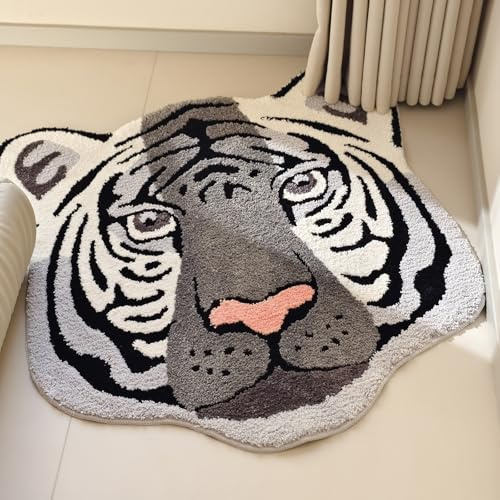 Fun tiger teppich,Kinderzimmerteppich,unregelmäßig Kinderteppich für Kinder,für Schlafzimmer Wohnzimmer Spielzimmer und Babyzimmer kinderzimmer antirutsch waschbarer Dekoration Teppiche(Eisenhaltig)